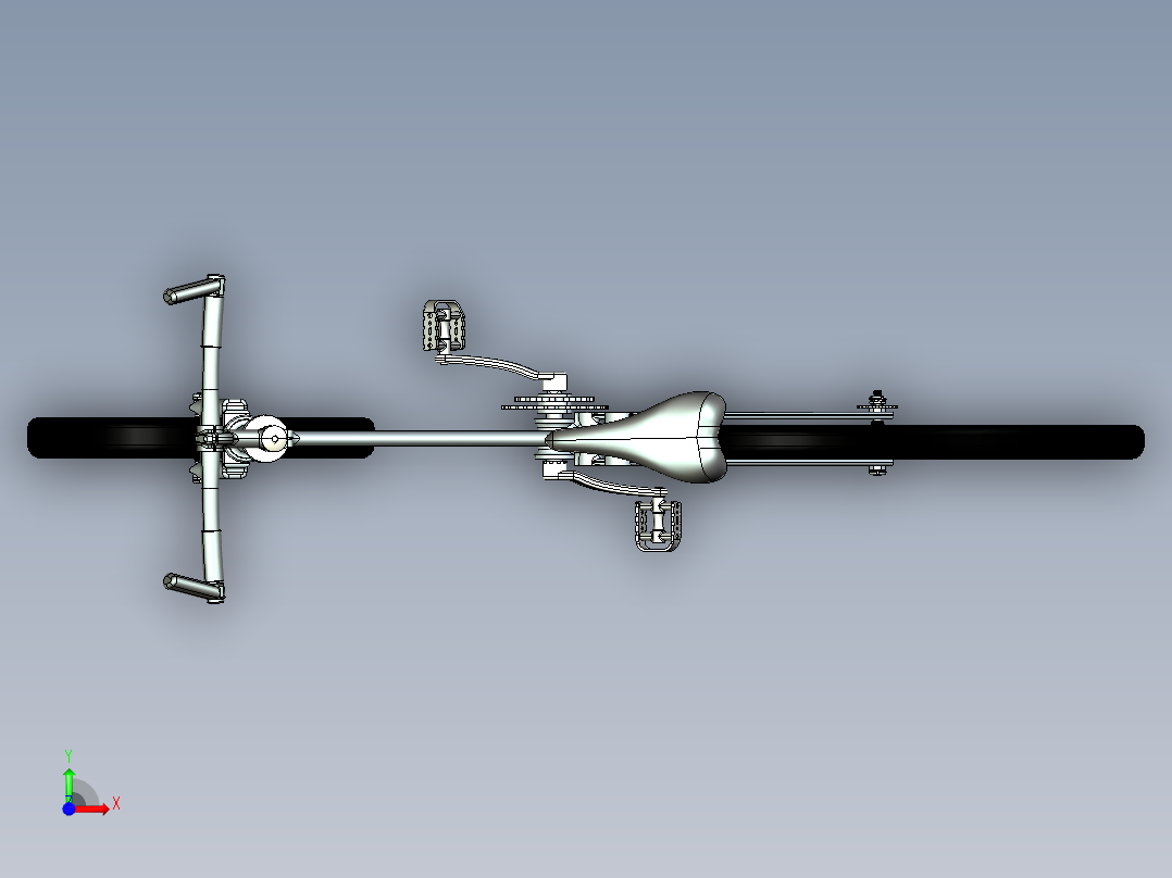 原创自行车三维proe模型=538465=25前视图