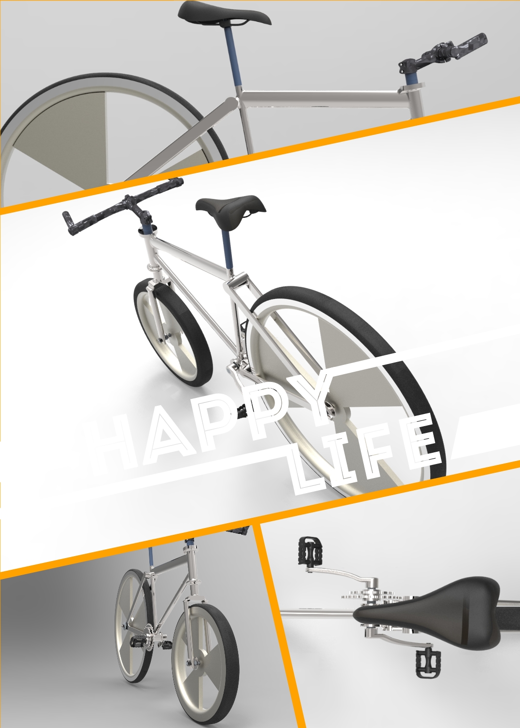 原创自行车三维proe模型=538465=25