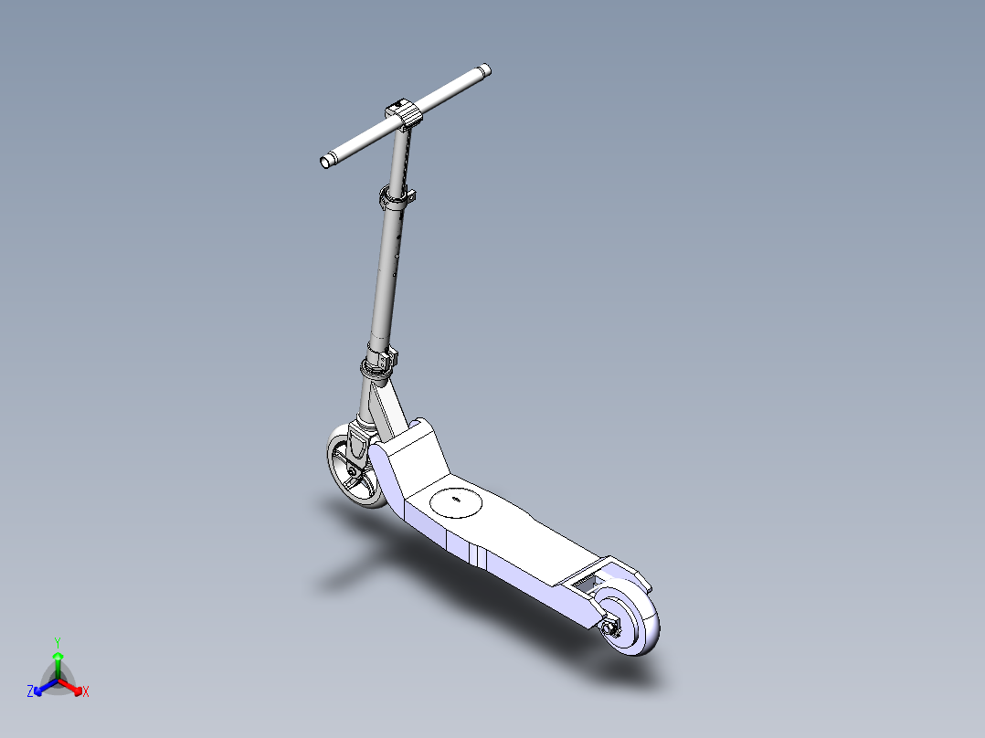 儿童电动滑板车正等轴测图