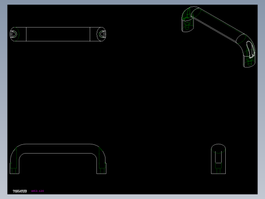 取手(鋁合金)1053-2D多系列多零件图纸模型