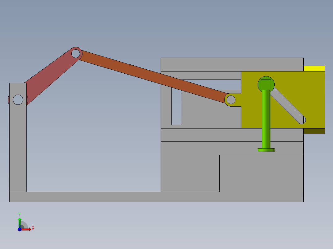 摇杆滑轨压料机构-1前视图