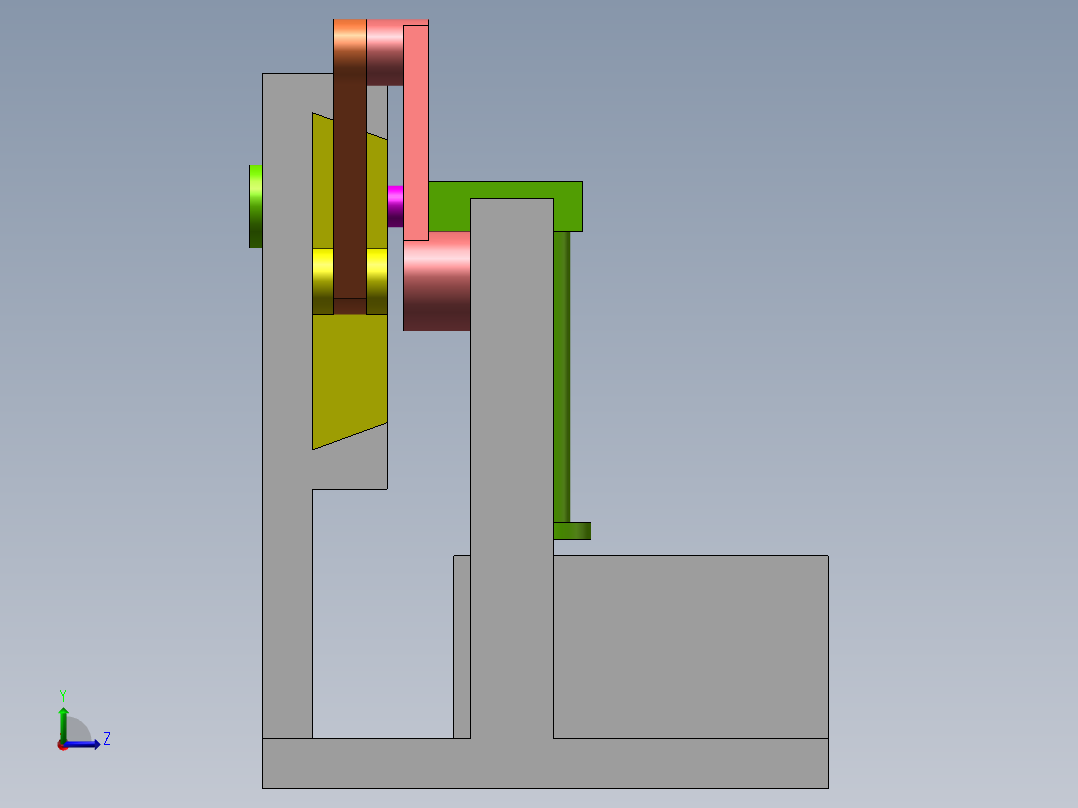 摇杆滑轨压料机构-1左视图