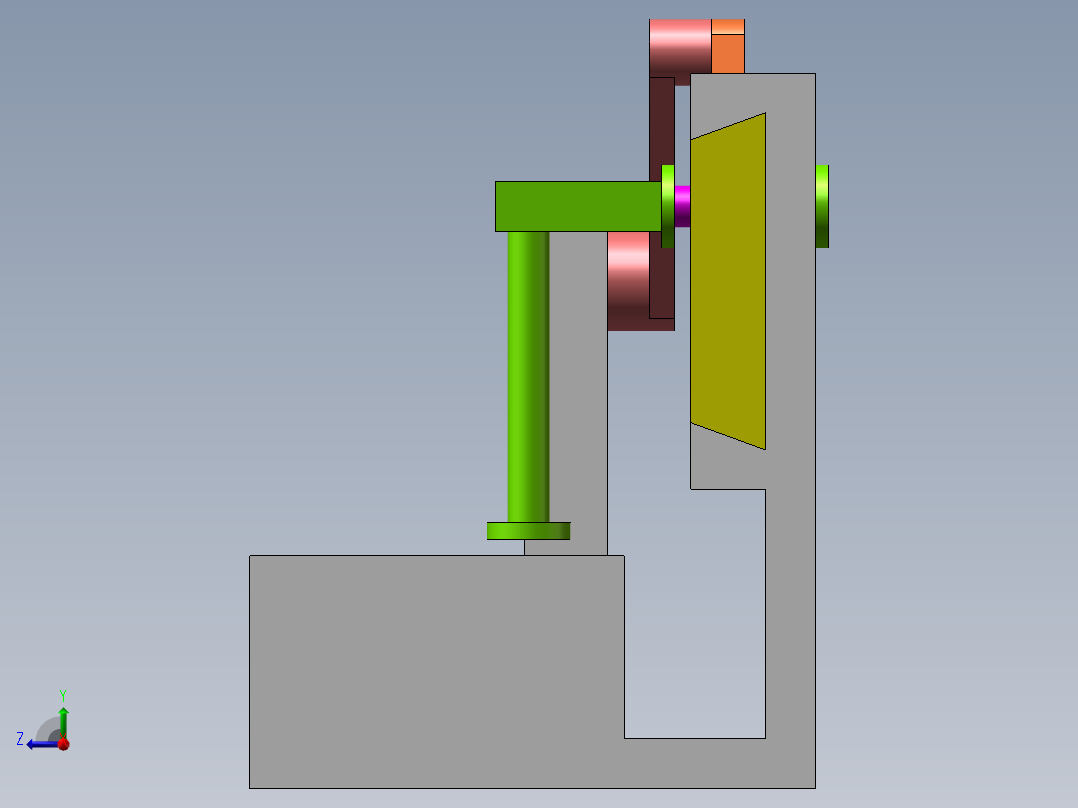 摇杆滑轨压料机构-1右视图