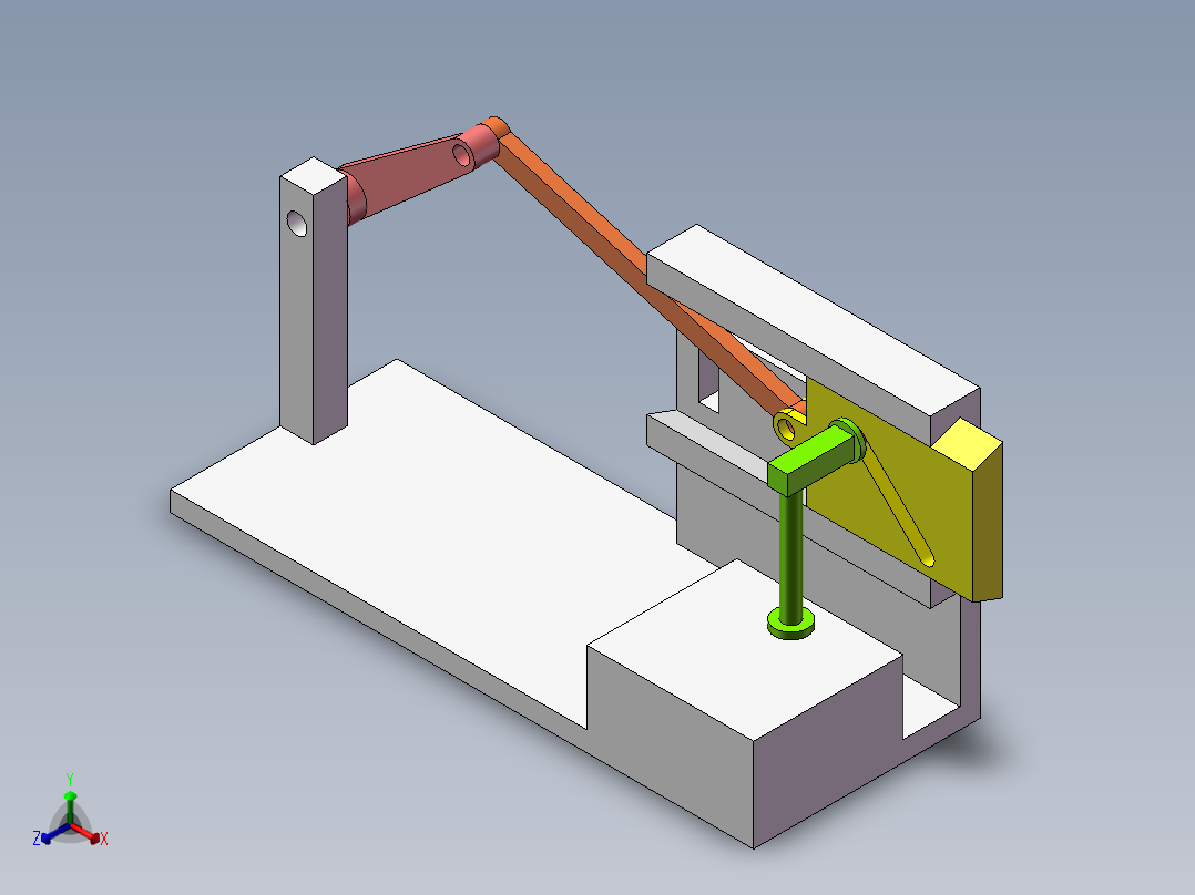 摇杆滑轨压料机构-1正等轴测图