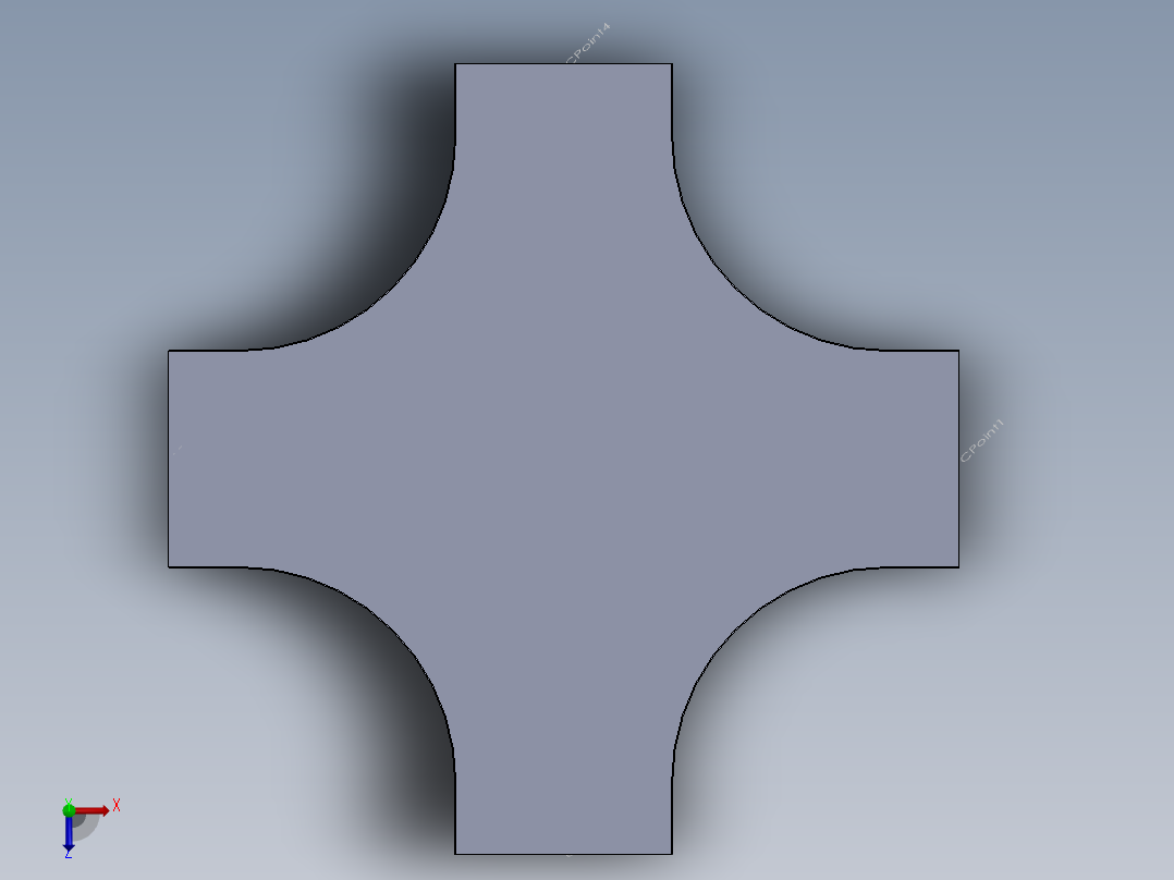 cable tray cross俯视图