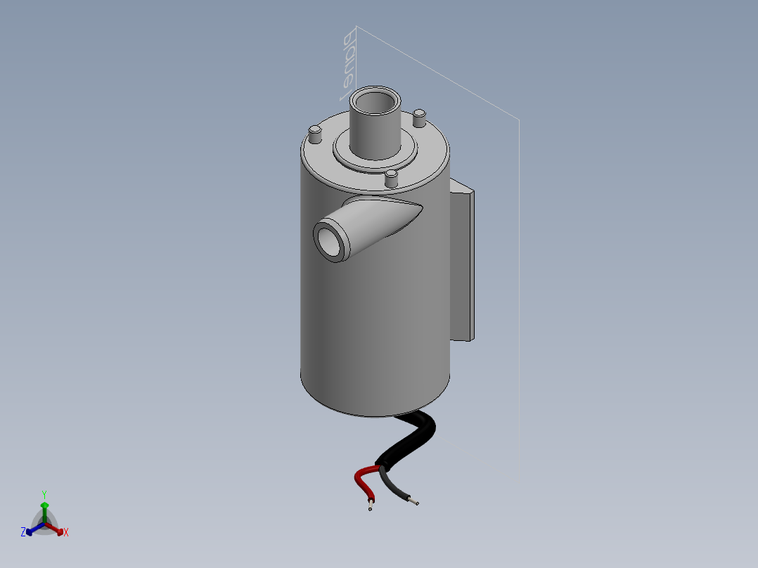 鱼缸抽水泵正等轴测图