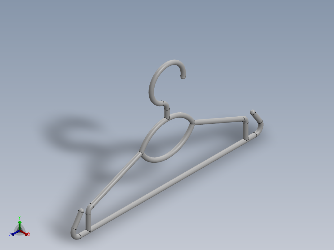 晾衣架正等轴测图