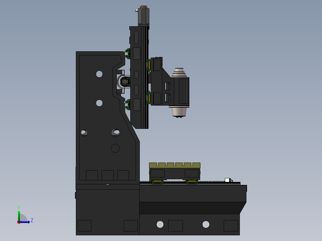 铣床、1200X600小型龙门数控铣床3D模型左视图
