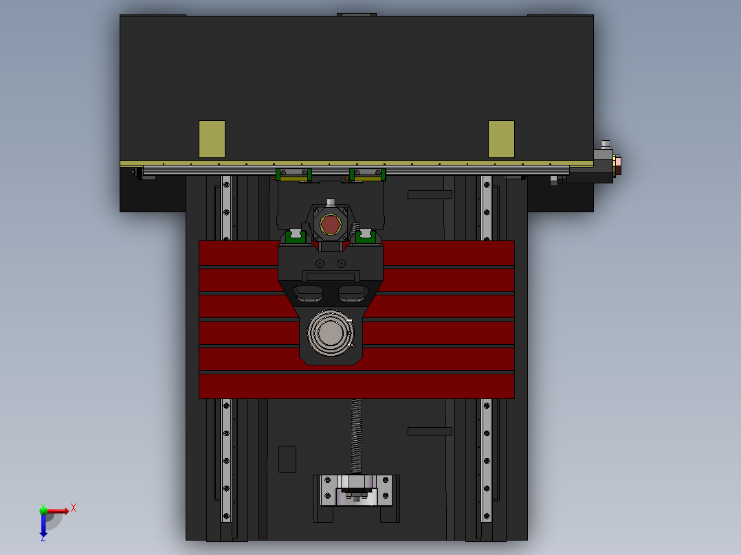 铣床、1200X600小型龙门数控铣床3D模型俯视图