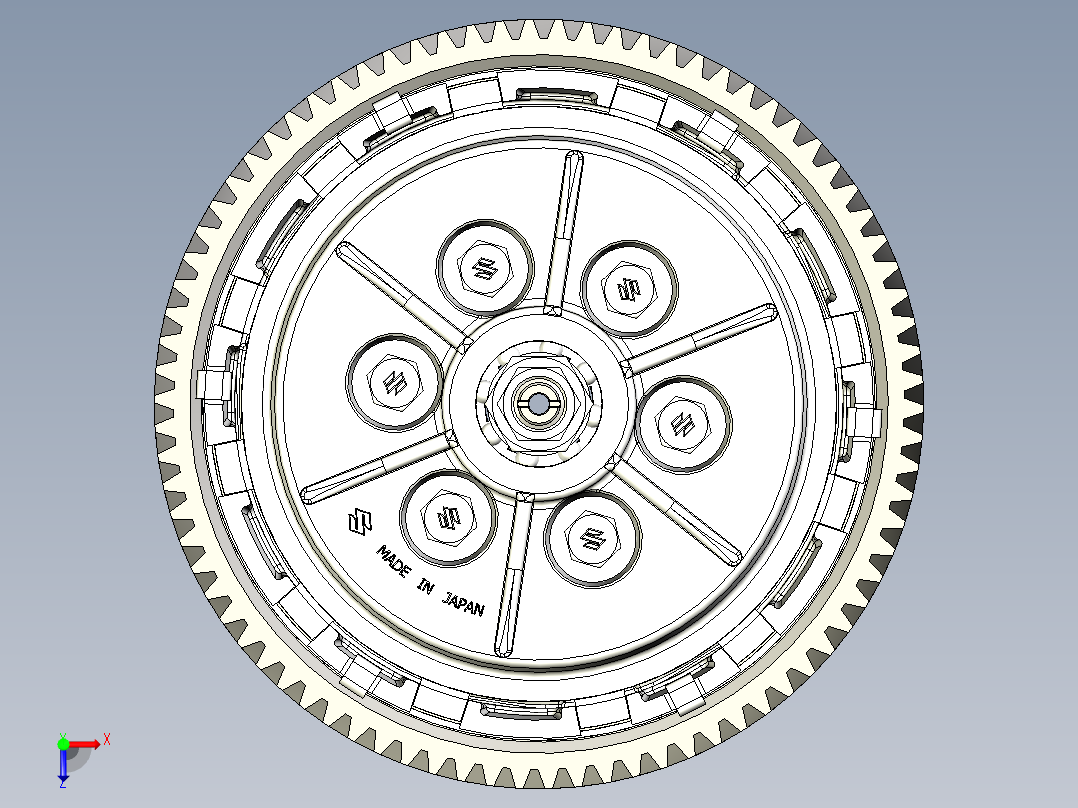 A0002830-铃木 GT750 离合器俯视图