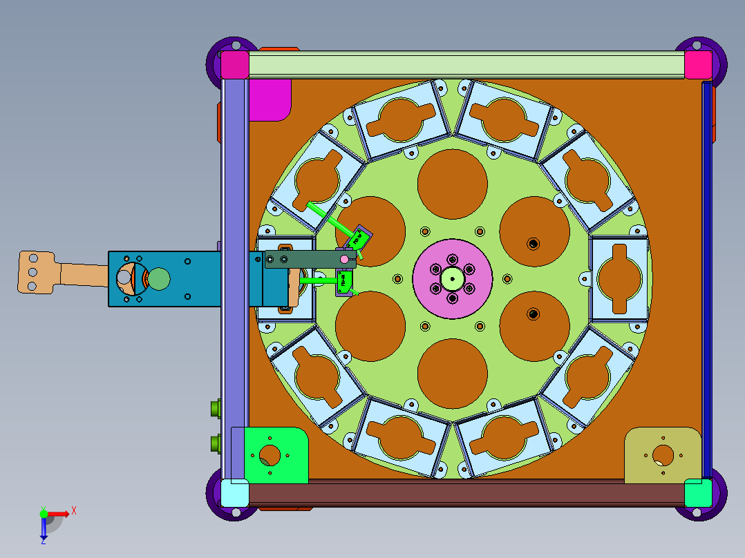包装用说明书快速吸附放置装置俯视图