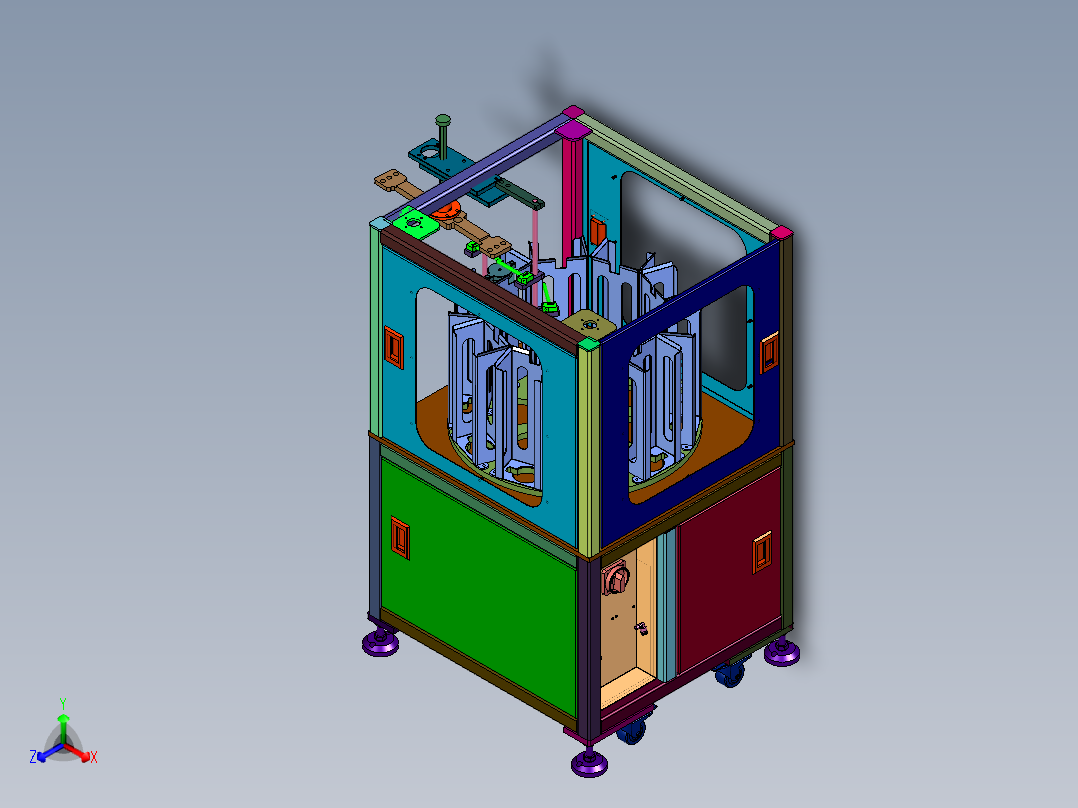 包装用说明书快速吸附放置装置正等轴测图