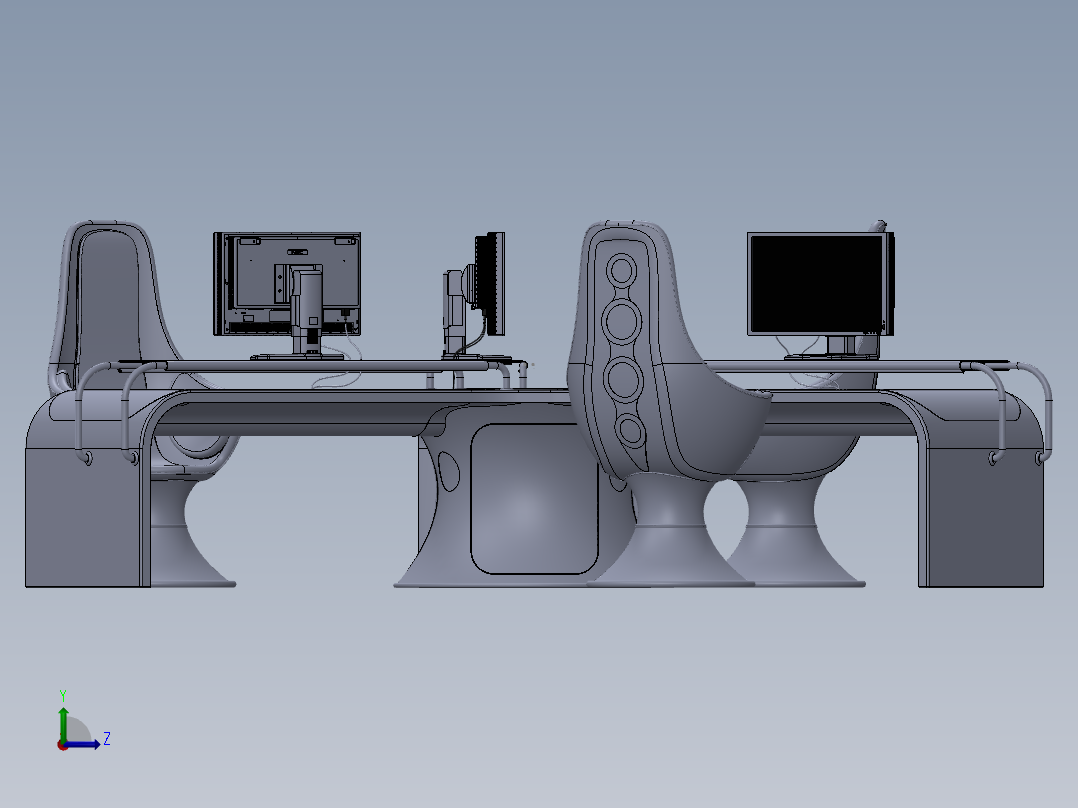 电脑桌(52)左视图