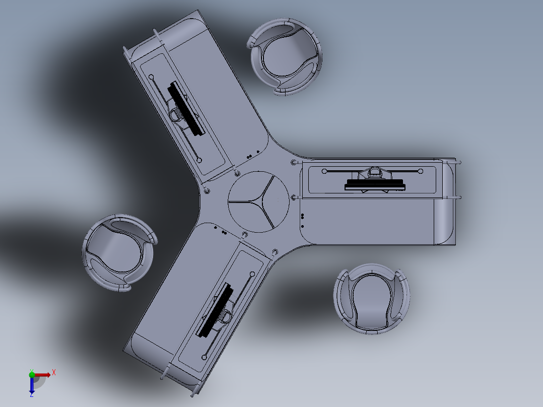 电脑桌(52)俯视图