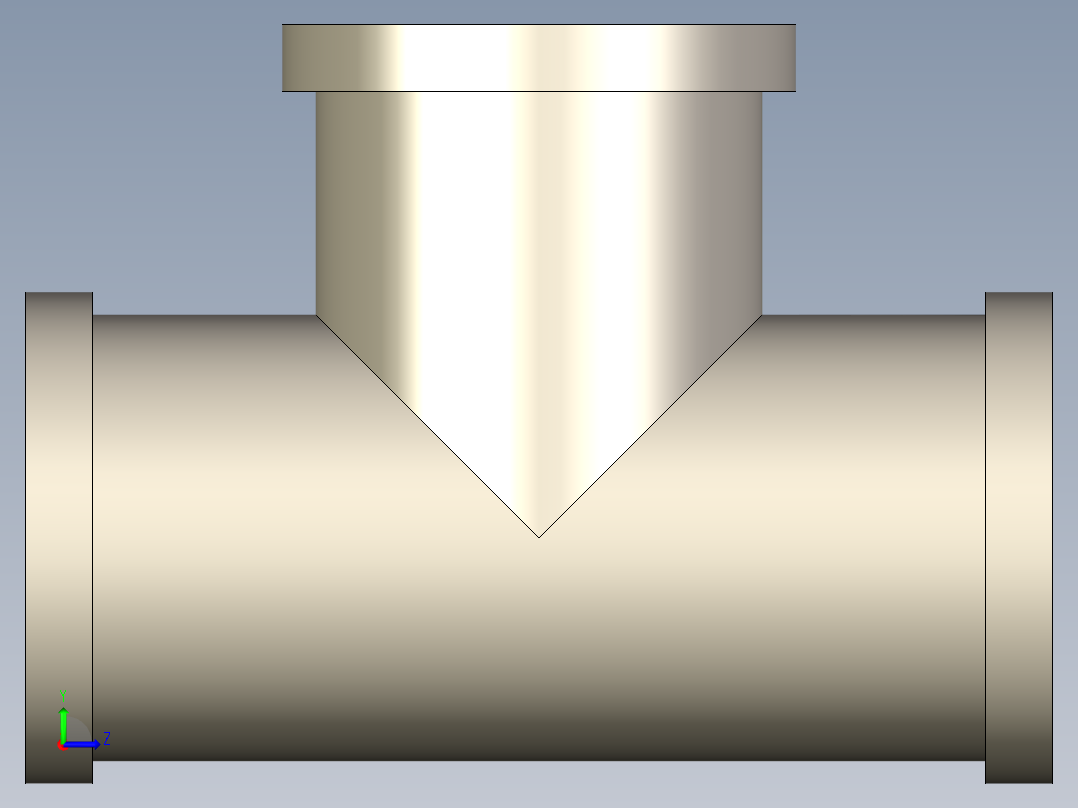 B3004347-三通管接头左视图