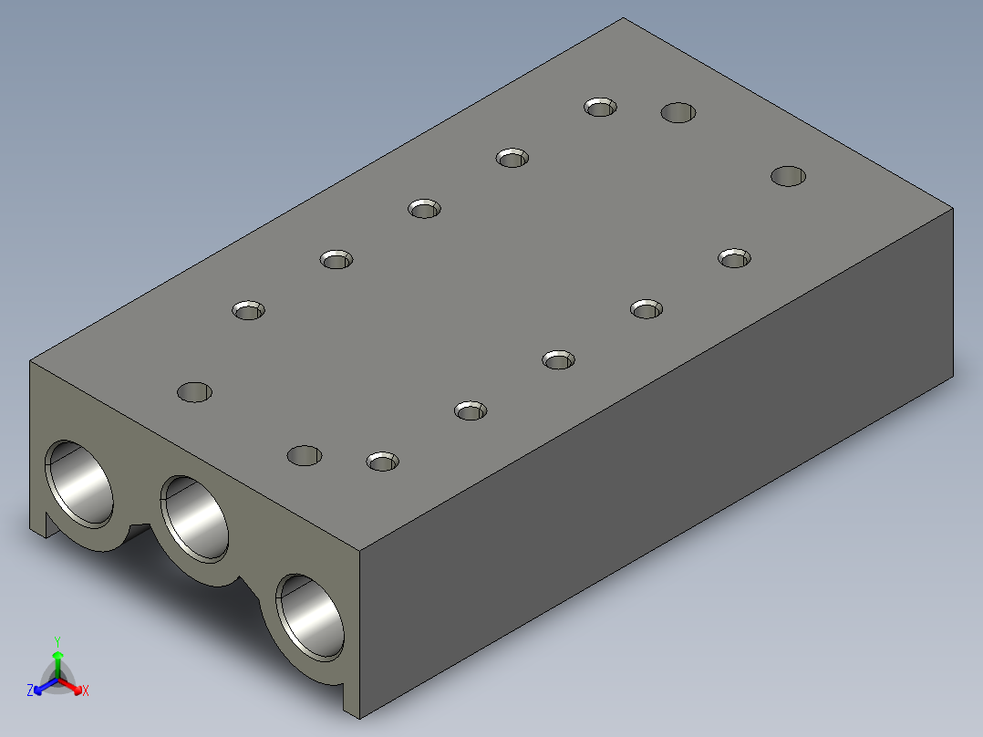 电磁阀汇流板SS5Y5-20-05正等轴测图