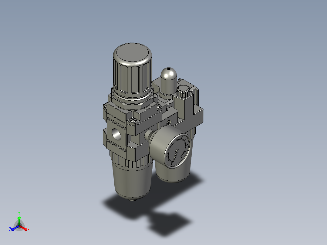 AC2010-02气源处理组合元件二联件正等轴测图