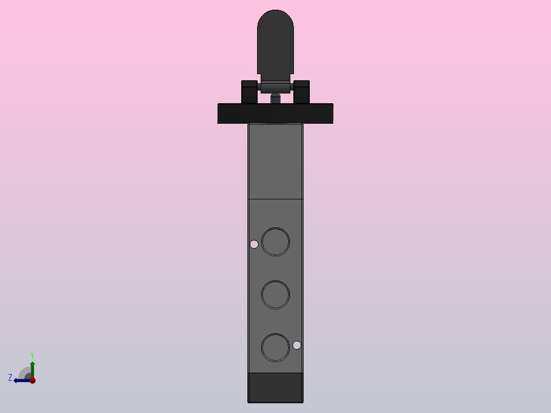 C系列垂直转柄式人控阀[Q25XR2chC-L8]右视图