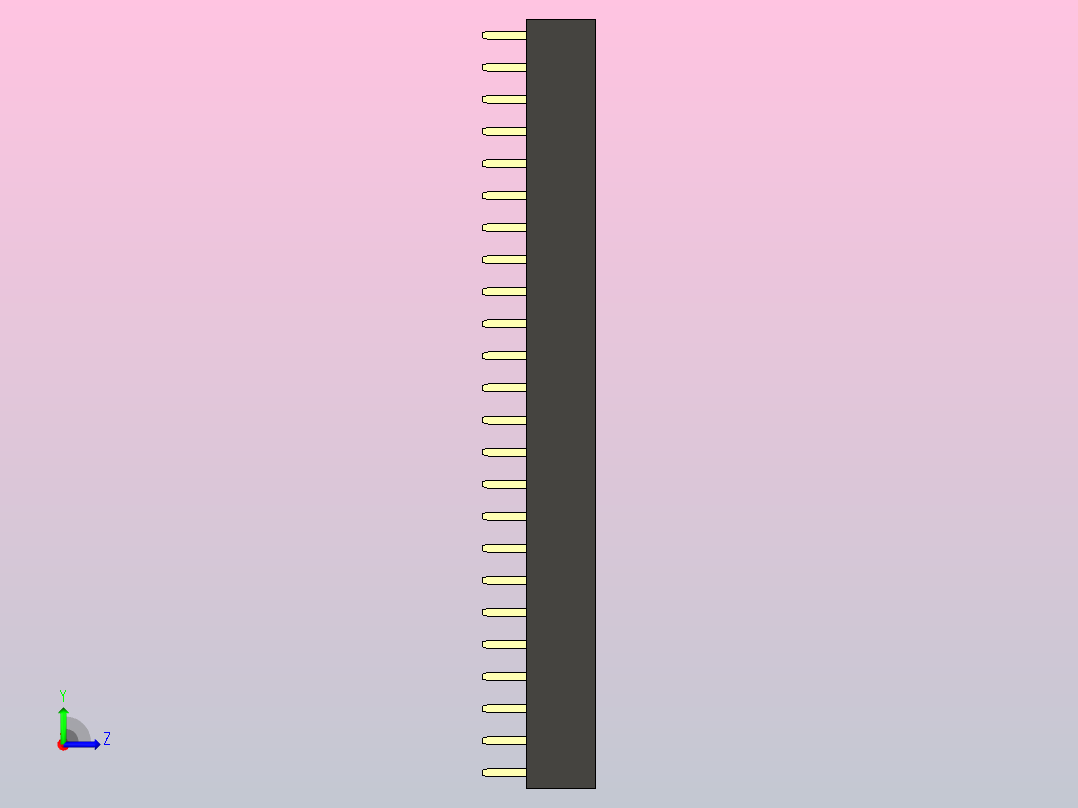 母针头Female_Header_1x24_P2.0_H4.3_straight.step左视图