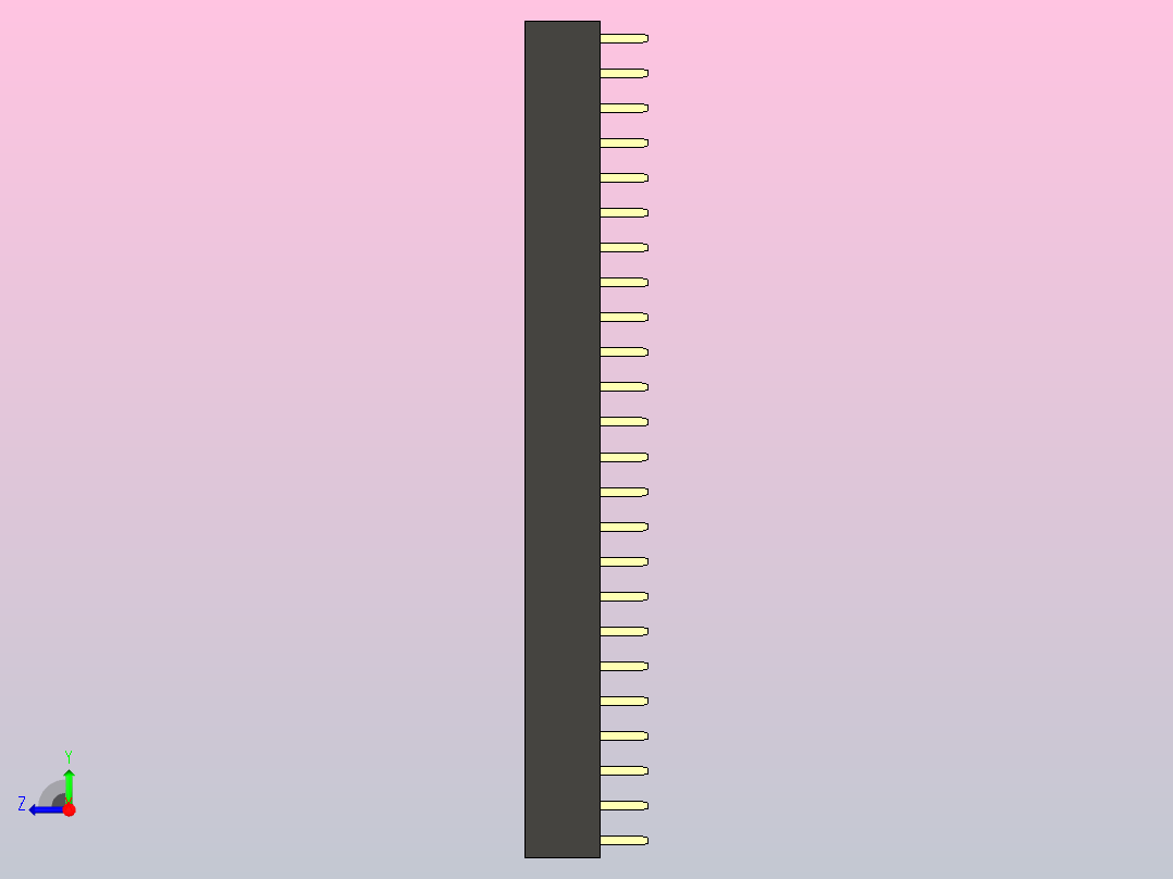 母针头Female_Header_1x24_P2.0_H4.3_straight.step右视图