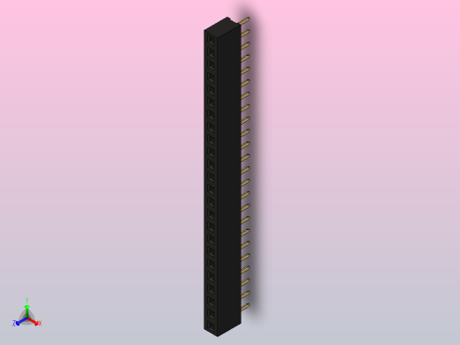 母针头Female_Header_1x24_P2.0_H4.3_straight.step正等轴测缩略图