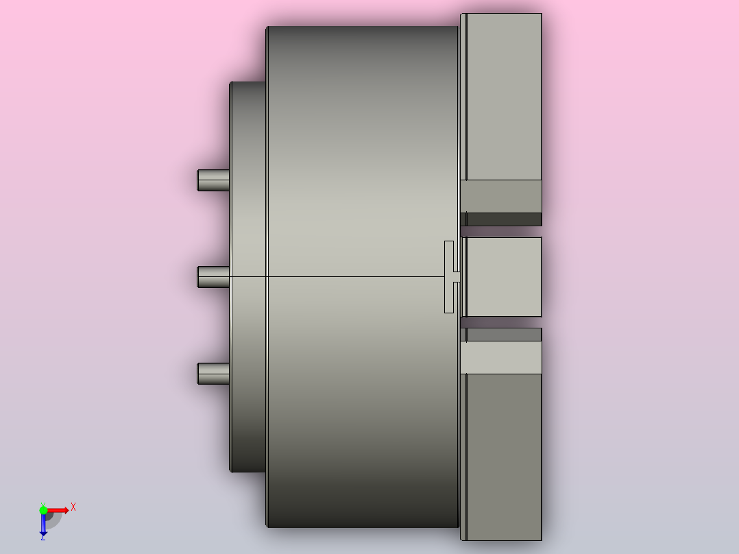 3L╱3L-A中空型超长爪行程动力夹头[3L-15A8]俯视图