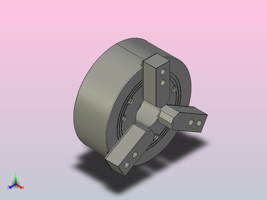 3L╱3L-A中空型超长爪行程动力夹头[3L-15A8]正等轴测图