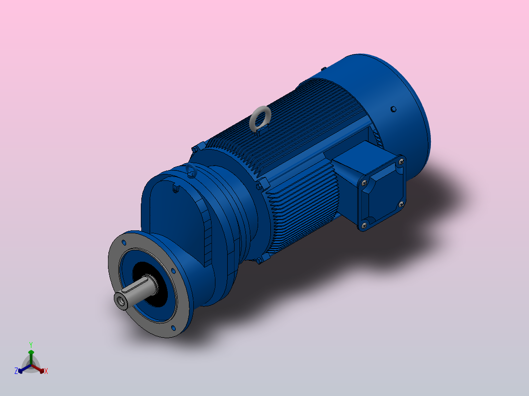 RXF107法兰轴伸式安装斜齿轮减速机RX107-Y30-4P-200L-M1-0°-Φ350主视图