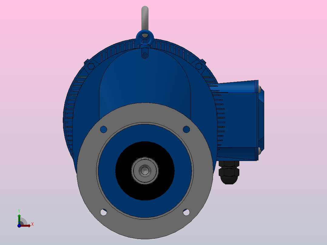 RXF107法兰轴伸式安装斜齿轮减速机RX107-Y30-4P-200L-M1-0°-Φ350前视图