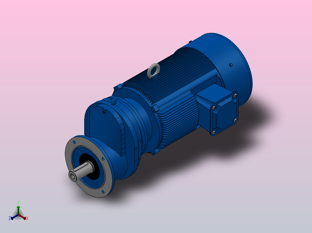 RXF107法兰轴伸式安装斜齿轮减速机RX107-Y30-4P-200L-M1-0°-Φ350正等轴测图