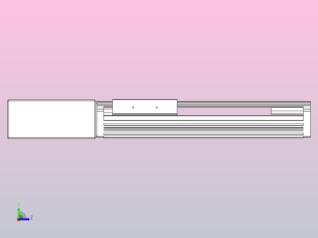 皮带直线轴半封闭可选导轨TPA-HNB-105D-90-L150-MR-Y-P20-N3左视图