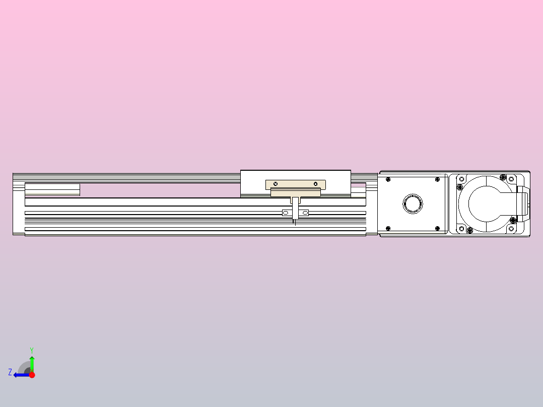 皮带直线轴半封闭可选导轨TPA-HNB-105D-90-L150-MR-Y-P20-N3右视图