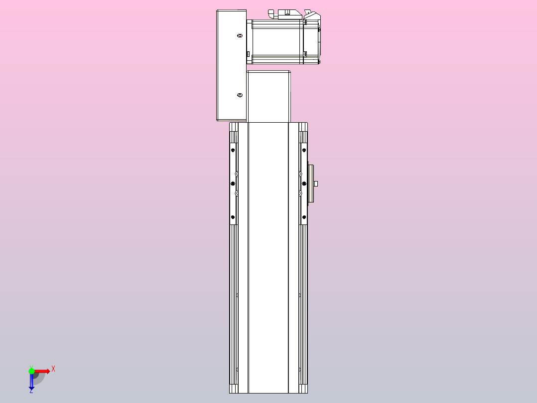 皮带直线轴半封闭可选导轨TPA-HNB-105D-90-L150-MR-Y-P20-N3俯视图