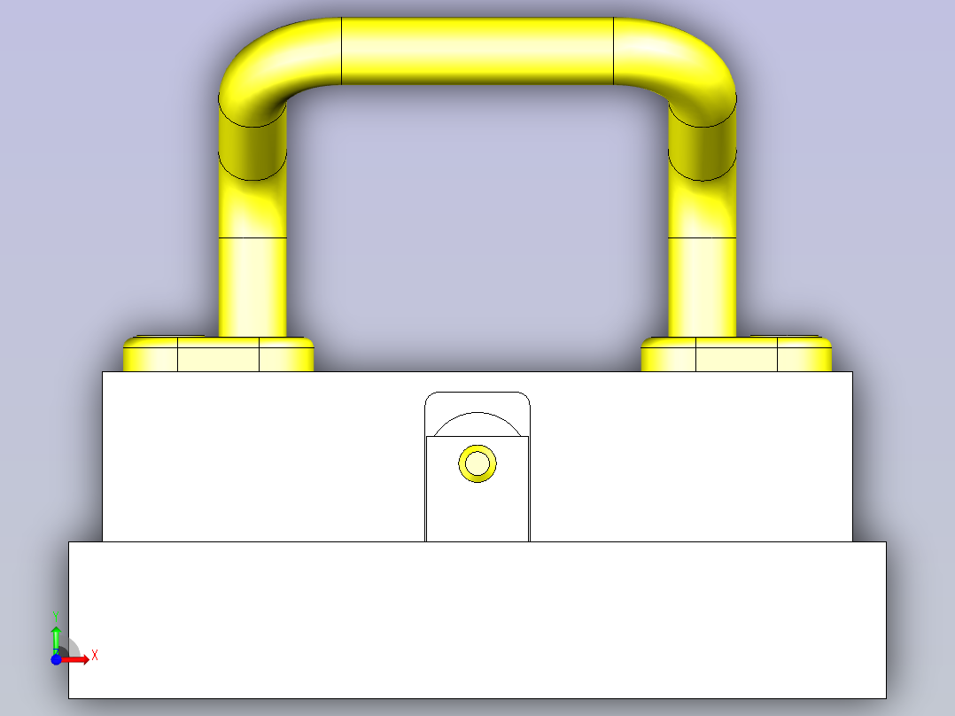 一款电子零件简易弯曲夹具3D图模型前视图