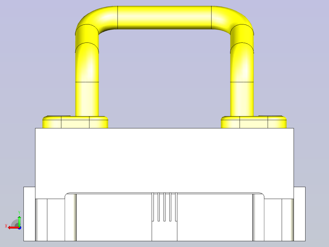 一款电子零件简易弯曲夹具3D图模型后视图