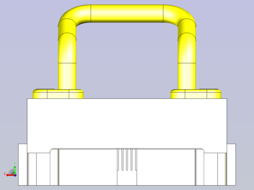 一款电子零件简易弯曲夹具3D图模型后视缩略图
