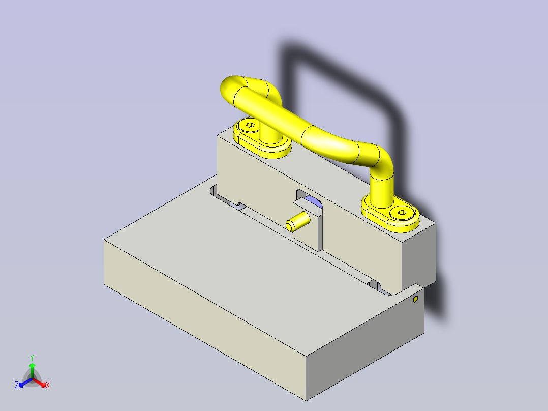 一款电子零件简易弯曲夹具3D图模型正等轴测图