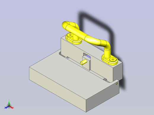一款电子零件简易弯曲夹具3D图模型正等轴测缩略图