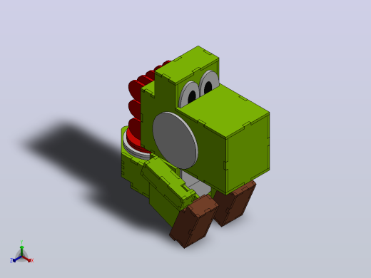 激光切割的 Yoshi 模型正等轴测缩略图