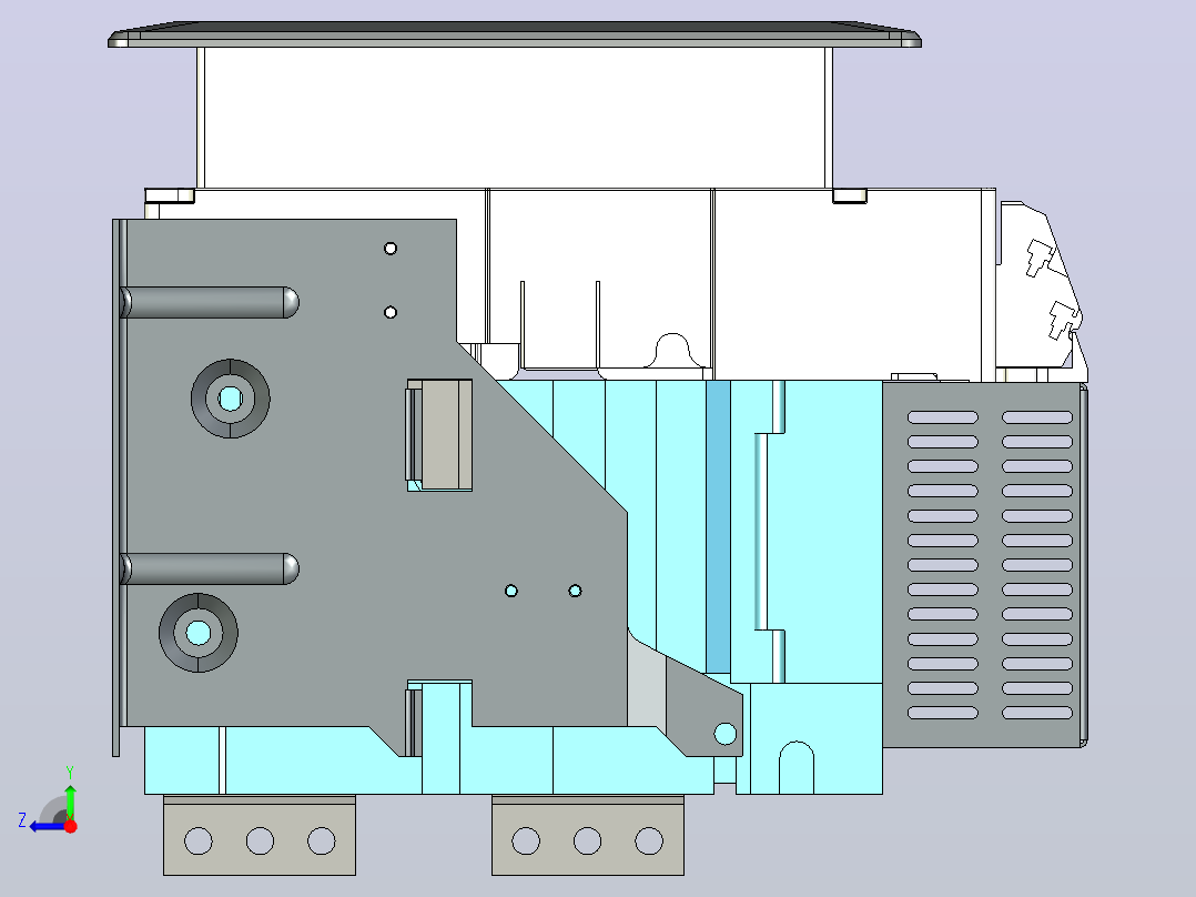 NA8-3200 1600A-2500A 4P 固定式-垂直接线+门框202409右视图