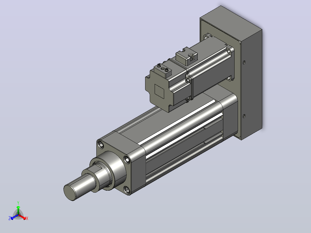 MTE63-50-P-M400W-A-S3 MTE63电动缸 最大负载300kg 400W电机间接安装主视图
