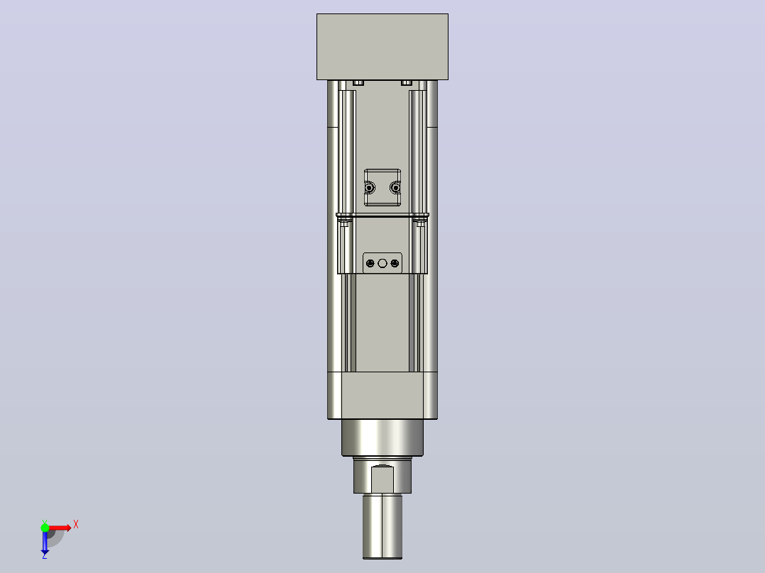 MTE63-50-P-M400W-A-S3 MTE63电动缸 最大负载300kg 400W电机间接安装俯视图