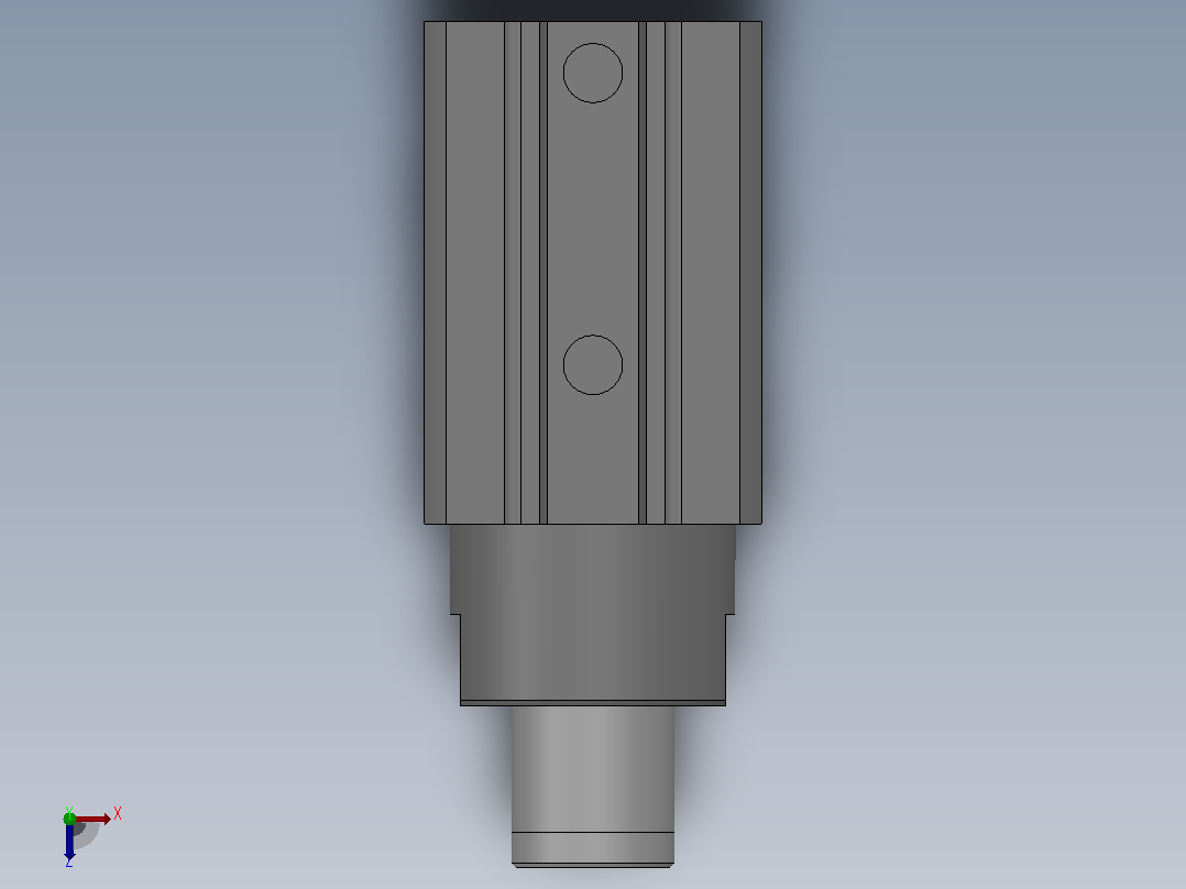 RSQ（φ32-φ50）圆柱型止动气缸[RSQB40-25D]俯视图