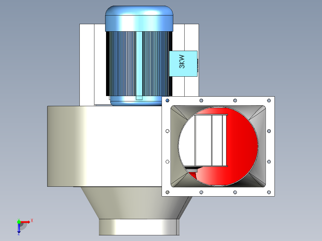 3KW风机装配俯视图