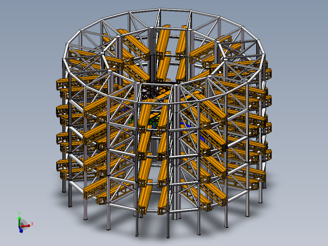 B01-proe五层立体车库五层圆形停车场