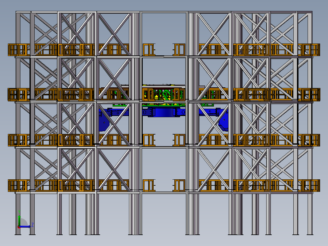 B01-proe五层立体车库五层圆形停车场左视图