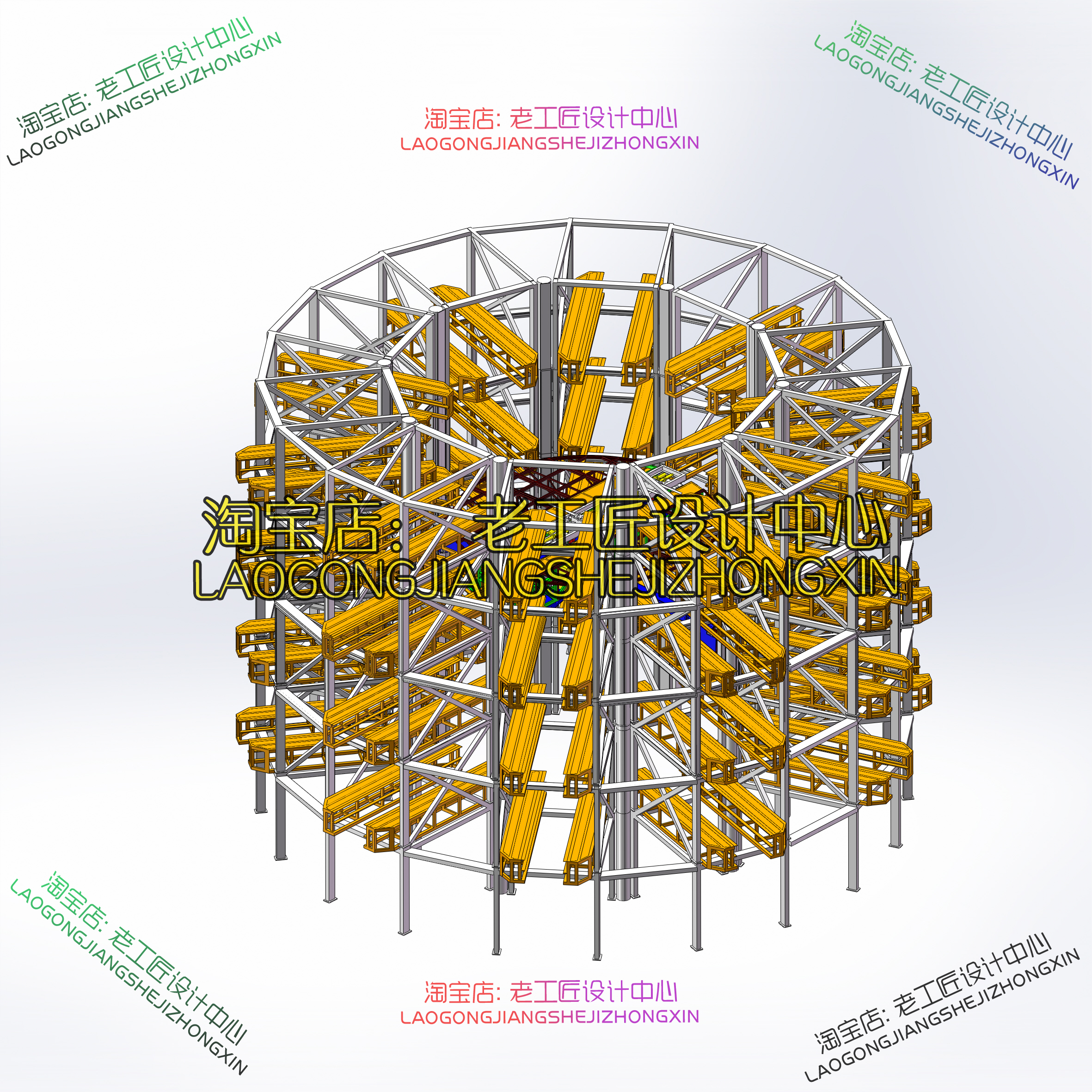 B01-proe五层立体车库五层圆形停车场