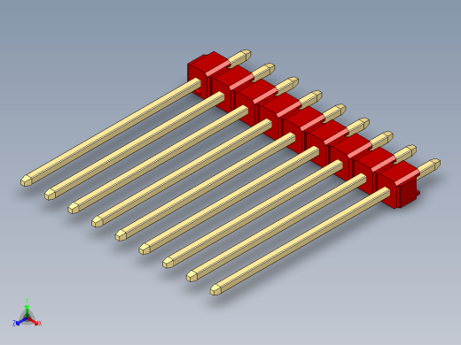 彩色公头100mil（2.54mm）系列-DS1021_red_1x09p_100mil_Type19_rev1.0