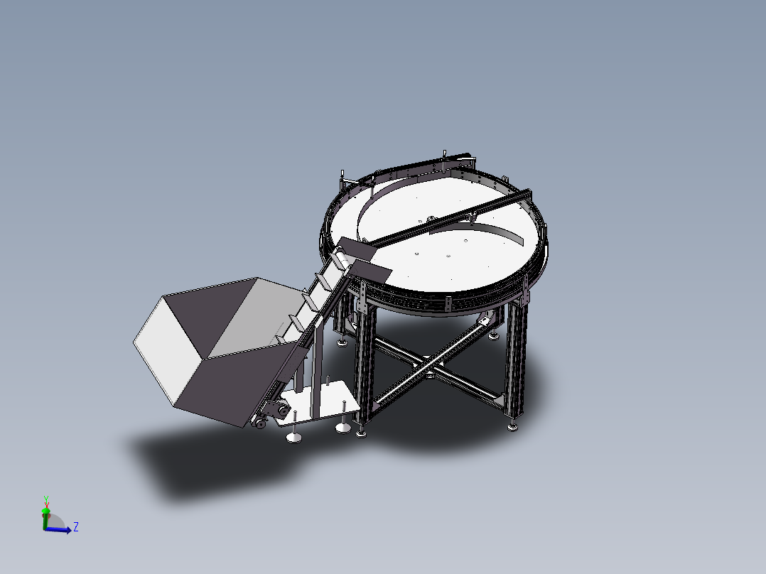 圆盘旋转理料上料机 3D图