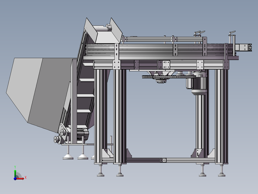 圆盘旋转理料上料机 3D图前视图